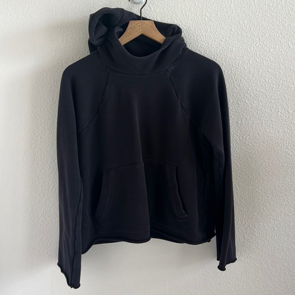 Athleta Black French Terry Pique Hoodie Style 211387-00 Medium